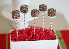 Marshmallow Pops Dipped in Chocolate 