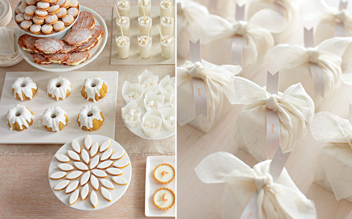 White Bridal Shower Dessert Table 