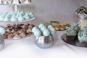 Blue and Brown Dessert Table 