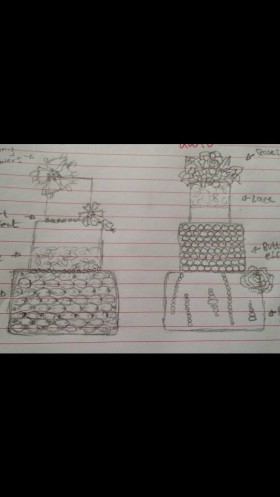 Drawing of Wedding Cakes 
