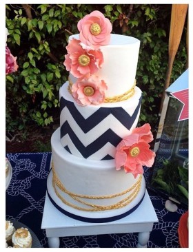 Chevron Wedding Cake 